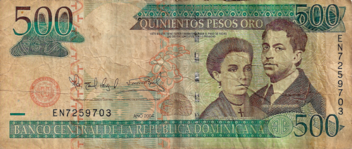 банкнота валюты песо Доминиканской Республики
